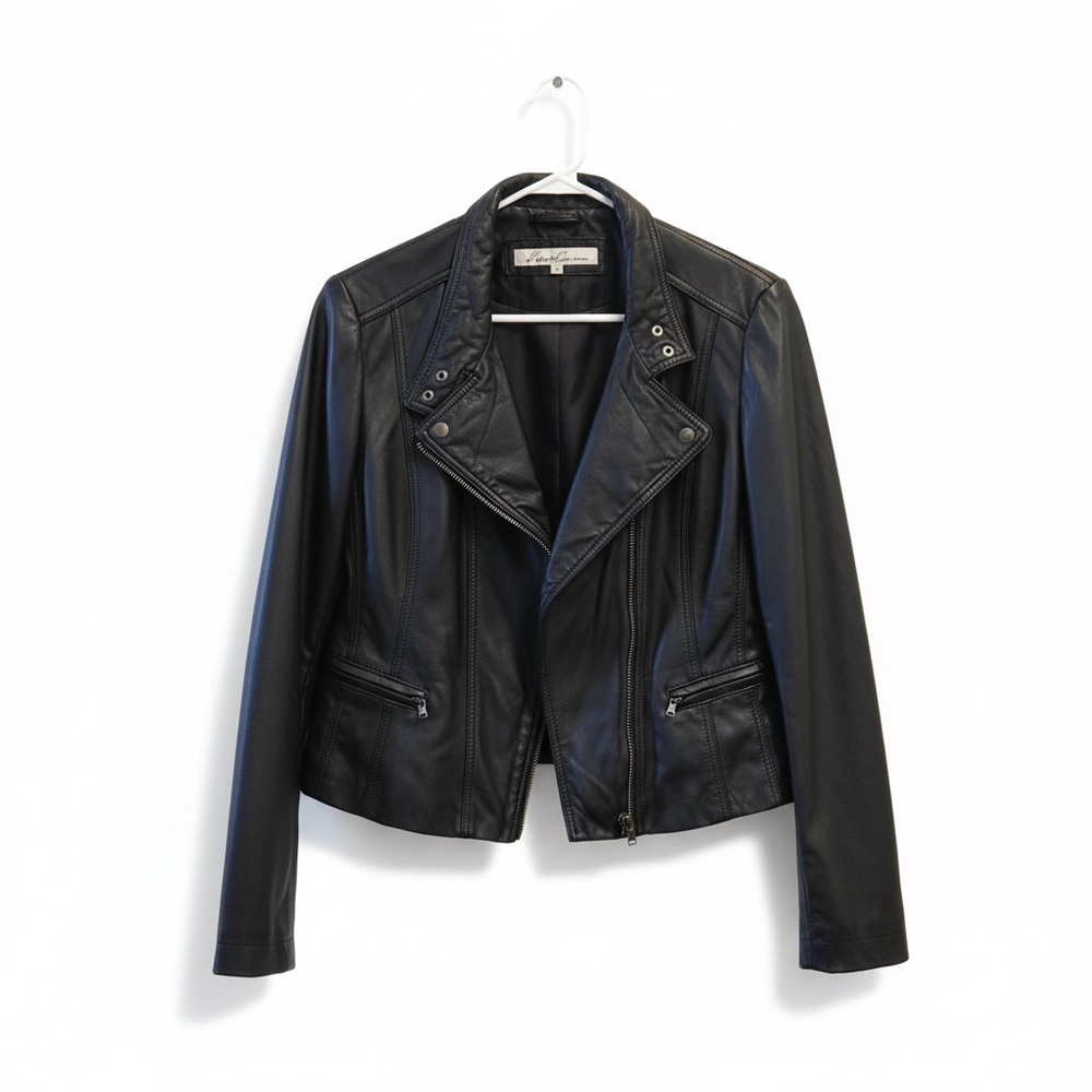 Kenneth Cole New York leather moto jacket
